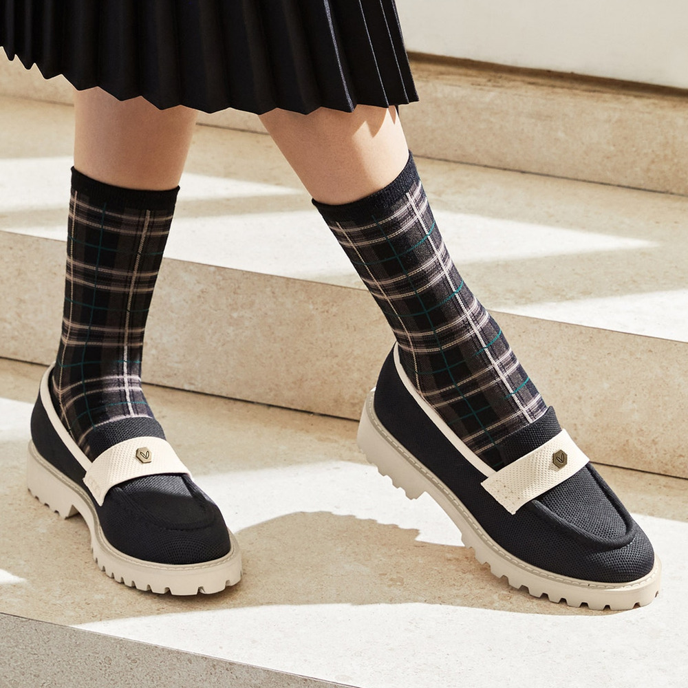 Vivaia Francesca Platform Chunky Penny Minimalist Black Cream Ivory Loafer 11